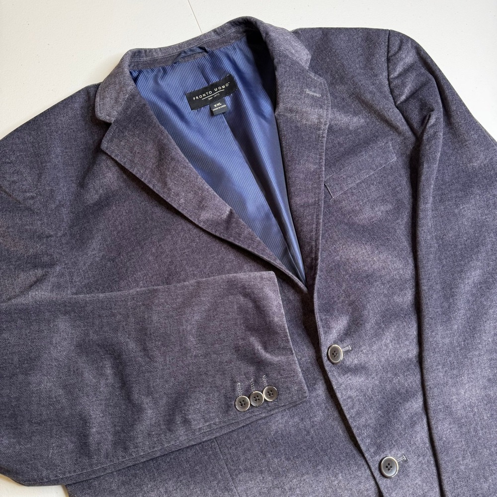 Pronto Uomo Mens XXL Gray Two Button Blazer Sport Coat Corduroy Texture Charcoal
